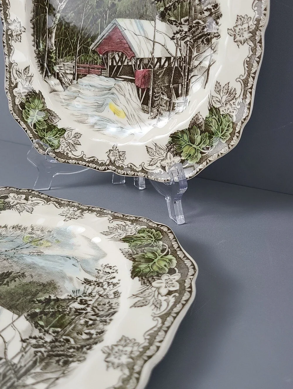 Johnson Brothers Friendly Village The Covered Bridge Salad Plates- Set of 2
